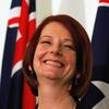 Australian Prime Minister Julia Gillard smiles during a press conference following the Labour leadship spill which saw Gillard call a leadership ballot for the role of Prime Minister at Parliament Hou
